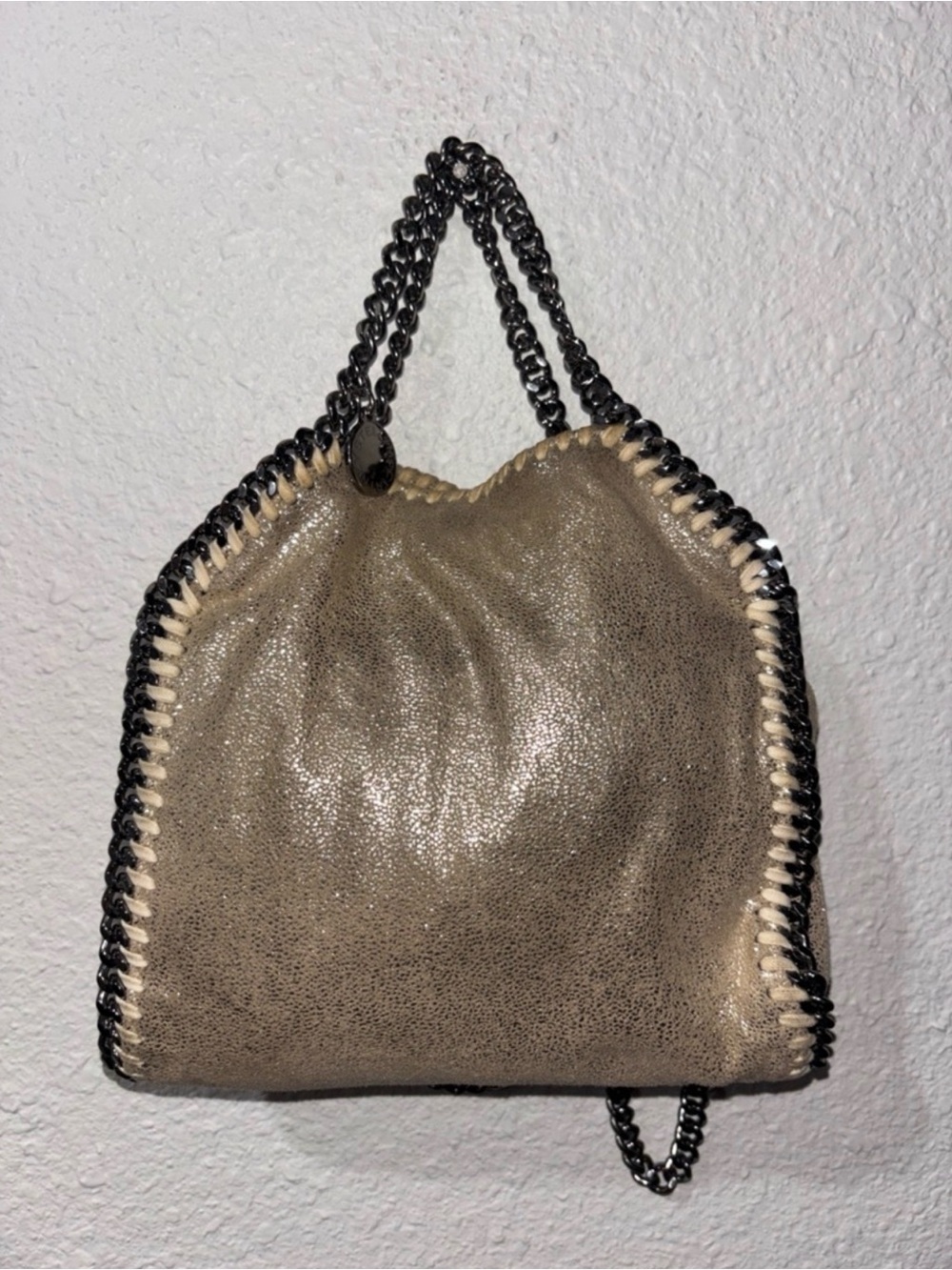 Stella McCartney Beige Metallic Mini Falabella Tote - Picture 2 of 9